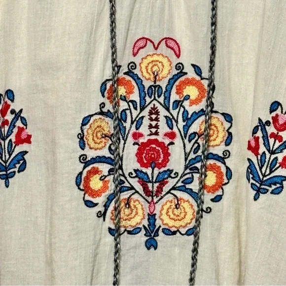 Sundance Floral Embroidered Long Sleeve Peasant Style Lightweight Blouse Top XL - Picture 4 of 11